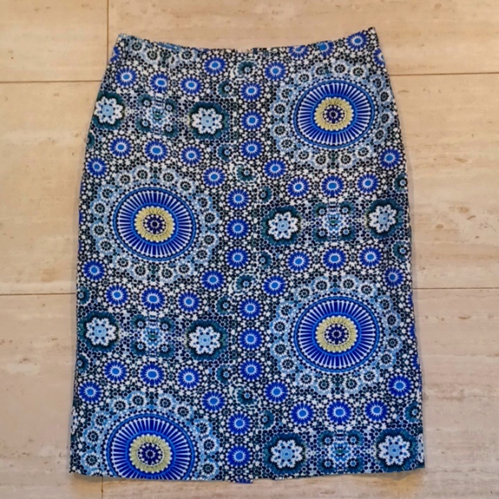 Banana Republic Multi-Colored Mosaic Design Print Pencil Skirt